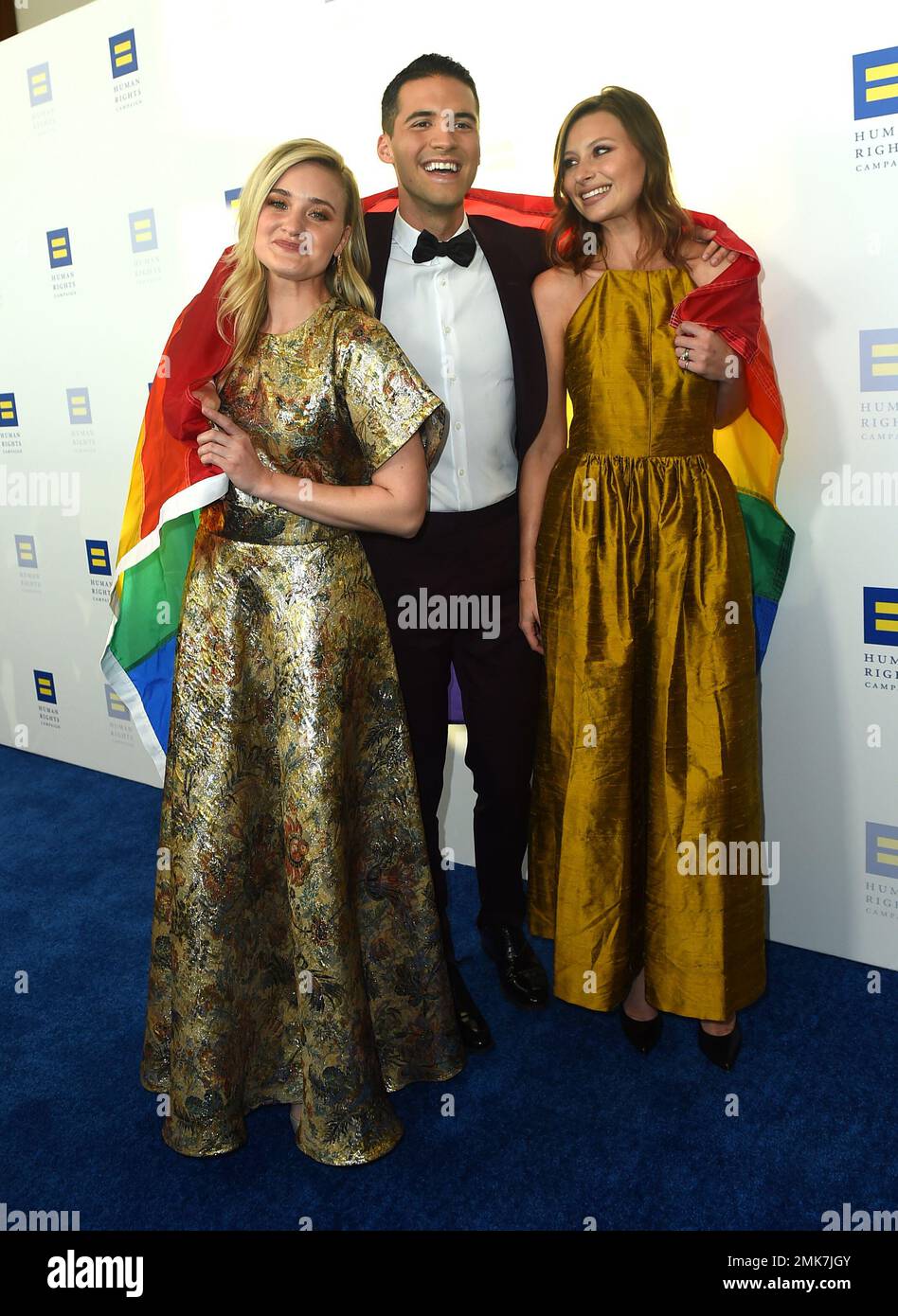 AJ Michalka, Aly Michalka and Raymond Braun attend the 2019 Human