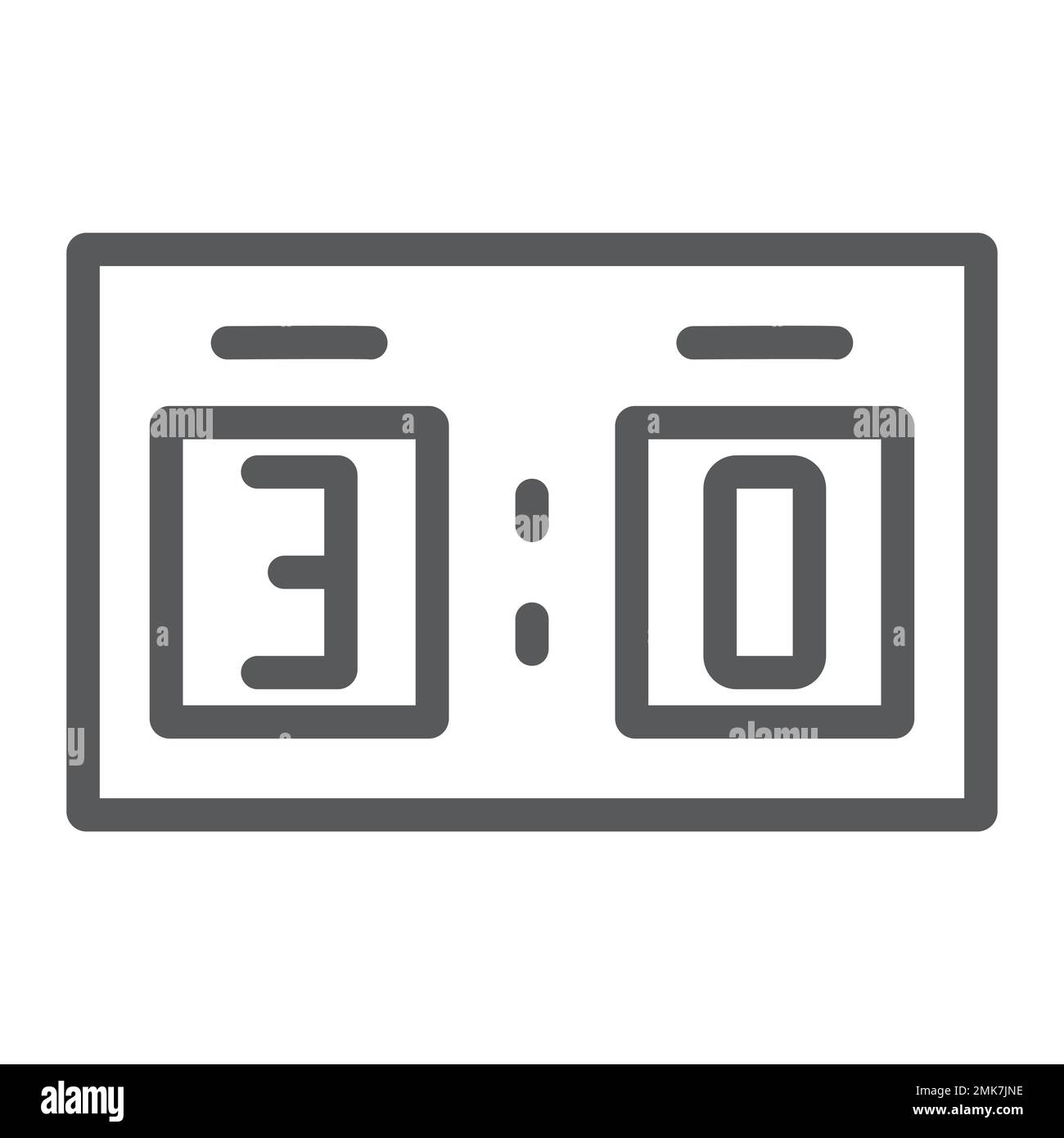 Soccer scoreboard line icon, sport and football, score sign, vector graphics, a linear pattern on a white background, eps 10. Stock Vector