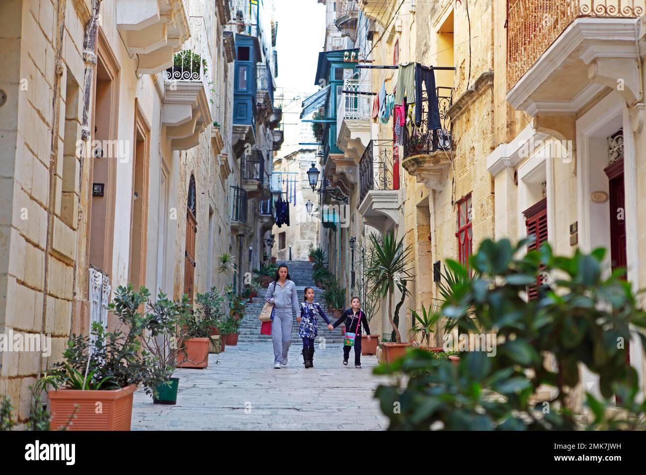 Alleys in the Three Cities, Maltese Islands Stock Photo