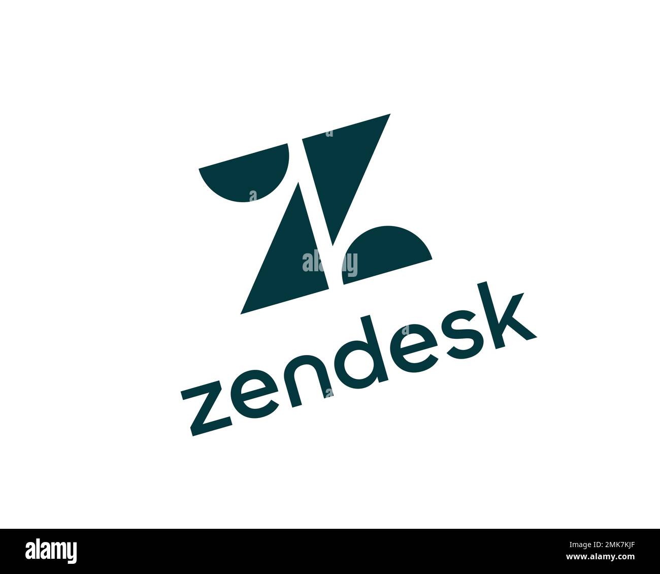 Zendesk rotated white background logo brand name Stock Photo
