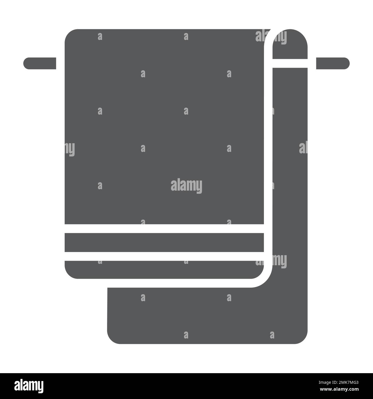 Towel glyph icon, bathroom and spa, textile sign, vector graphics, a solid pattern on a white background, eps 10. Stock Vector