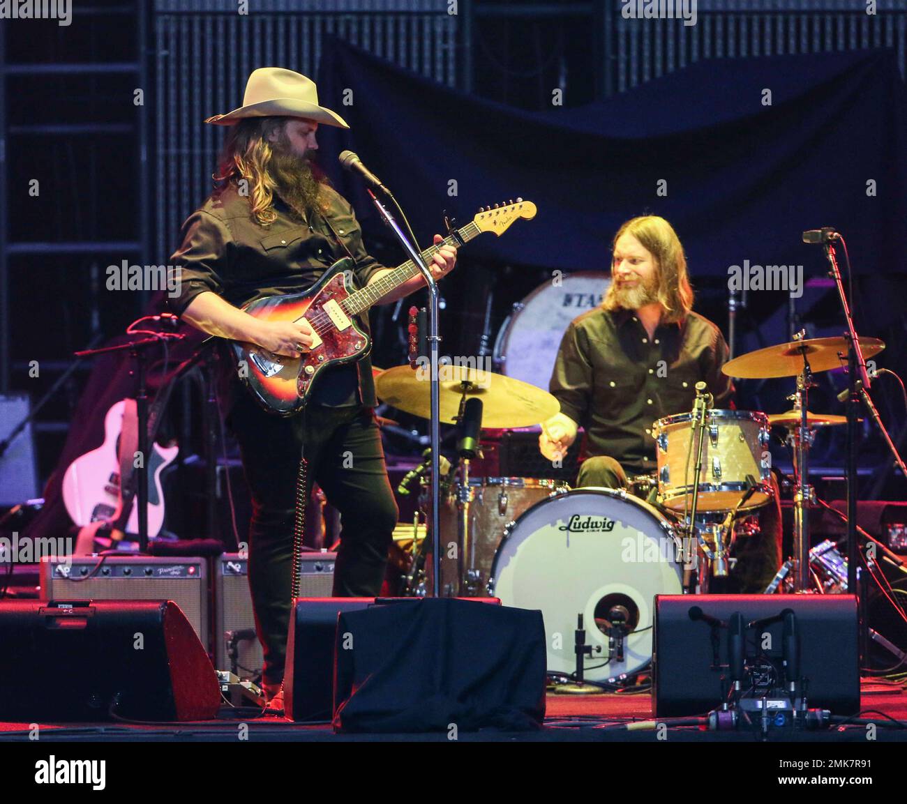 Chris Stapleton performs as the opener for Strait at Mercedes