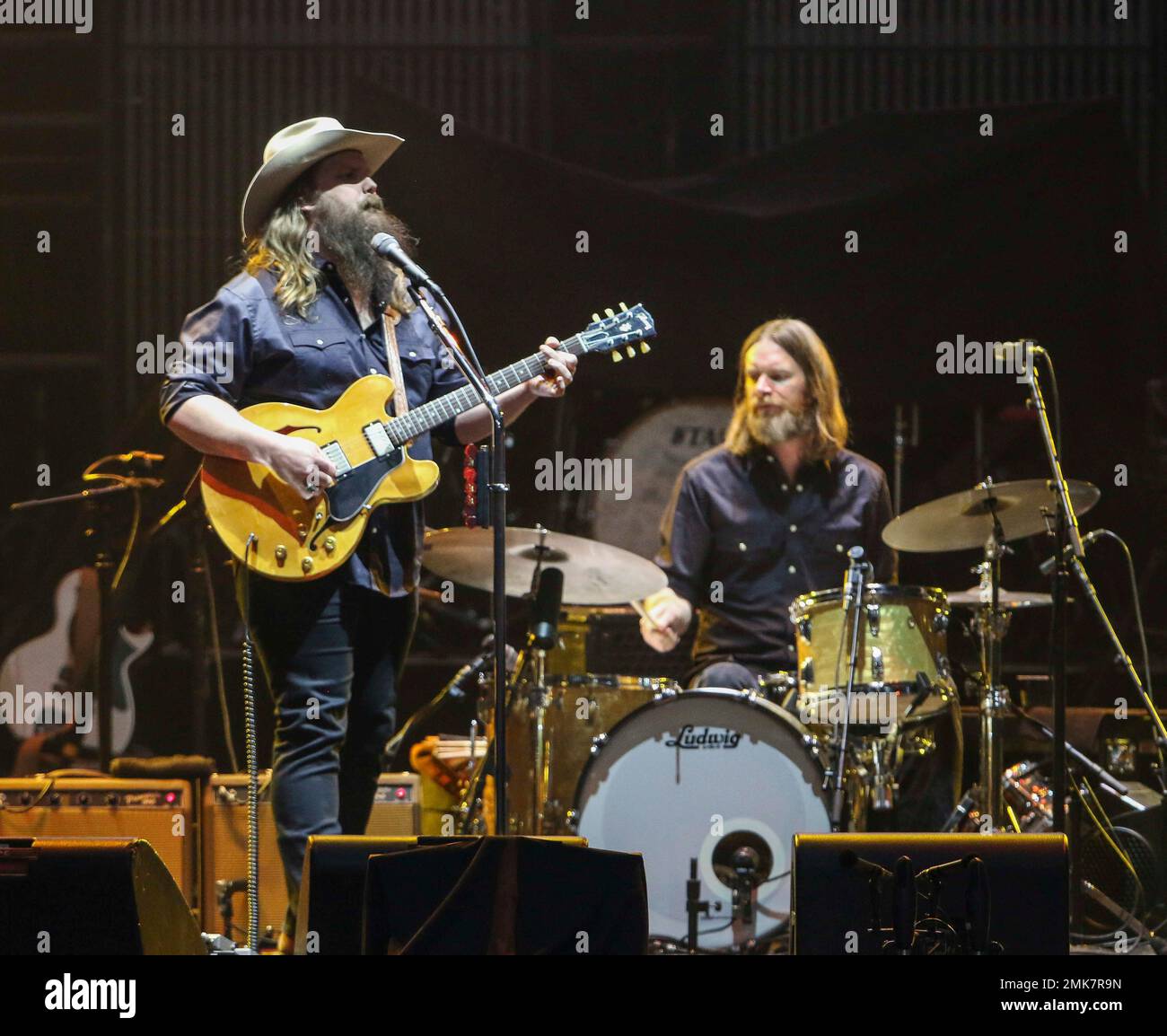 Chris Stapleton performs as the opener for Strait at Mercedes