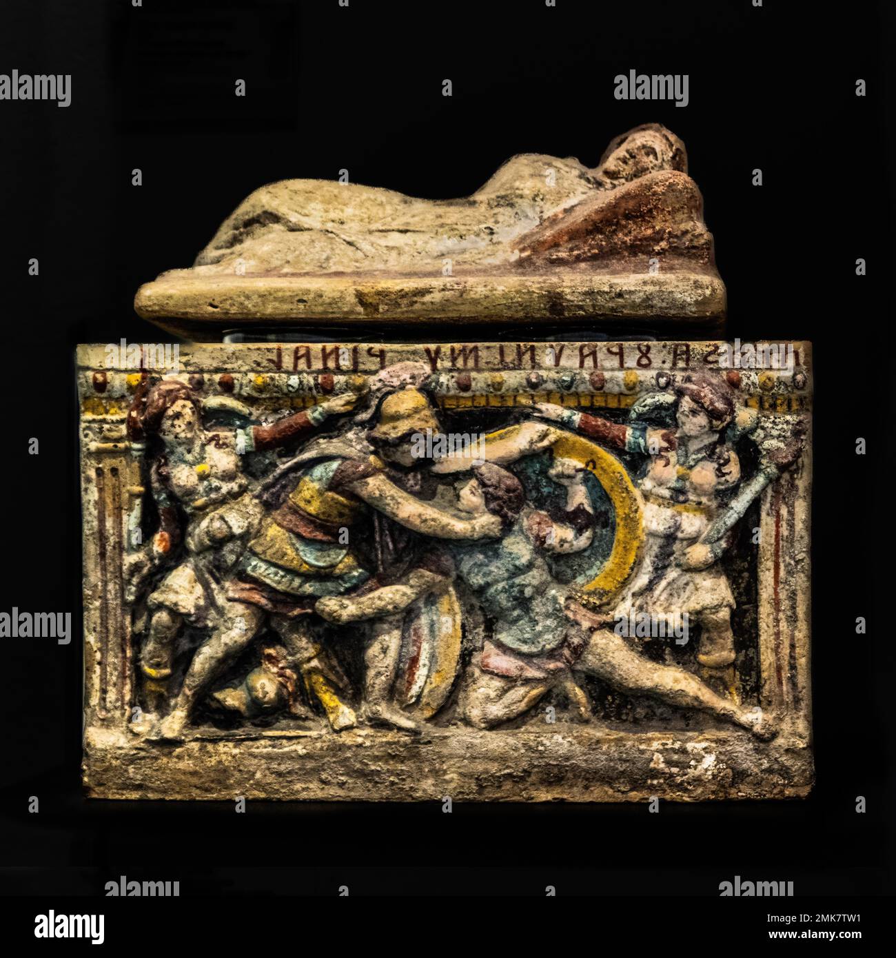 Etruscan terracotta cinerary urn, Museo Archeologico Regionale Antonino