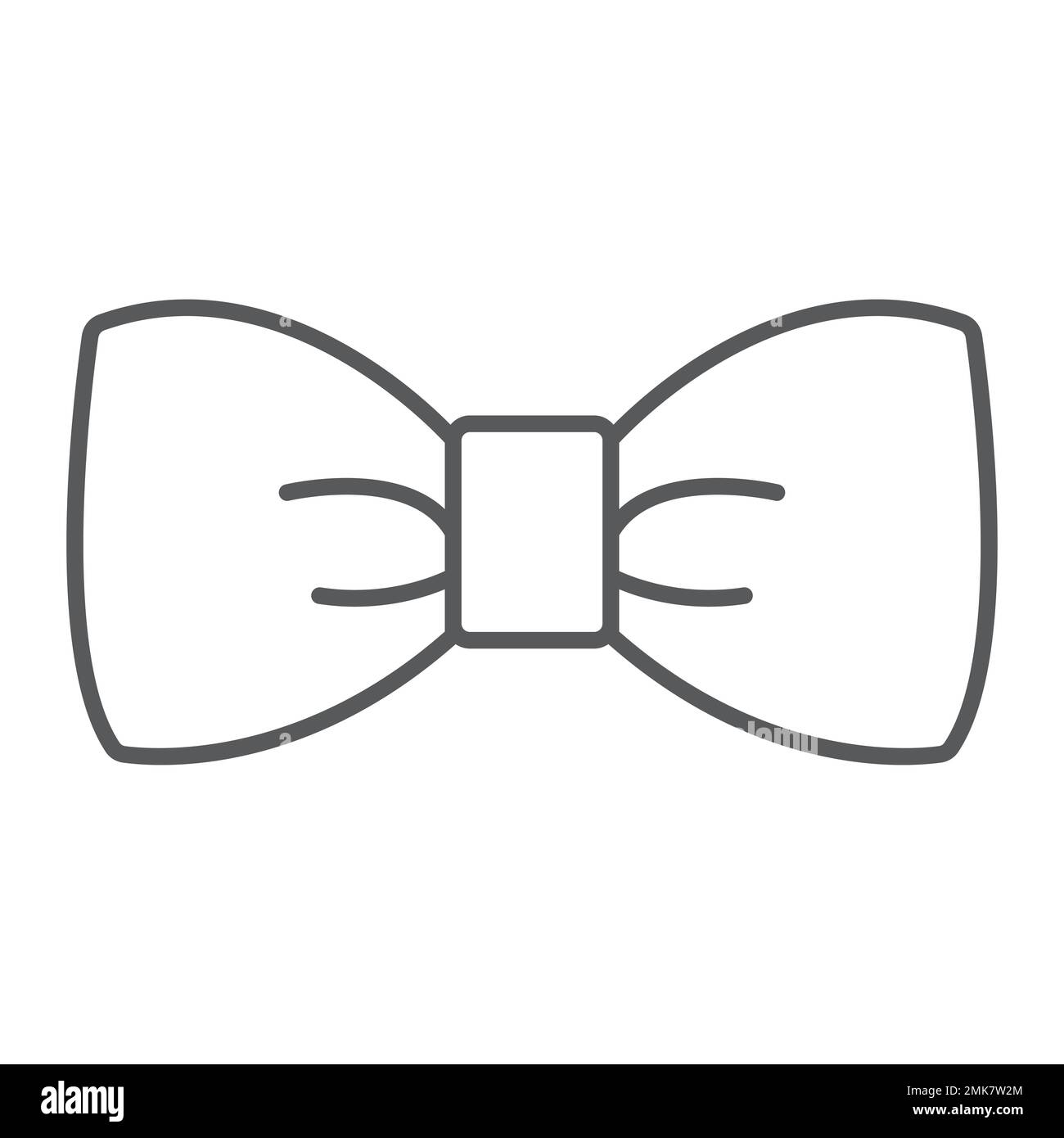 Bow tie thin line icon, tuxedo and knot, necktie sign, vector graphics ...