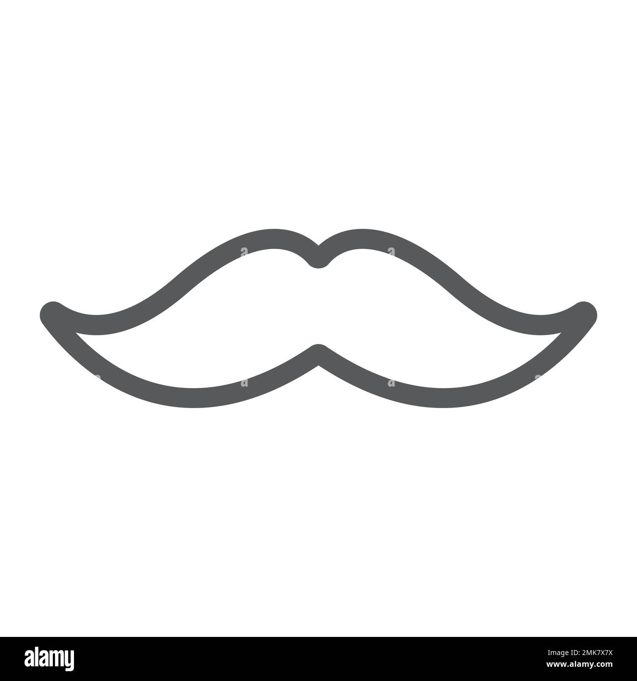Mustache line icon, barber and hairstyle, moustache sign, vector