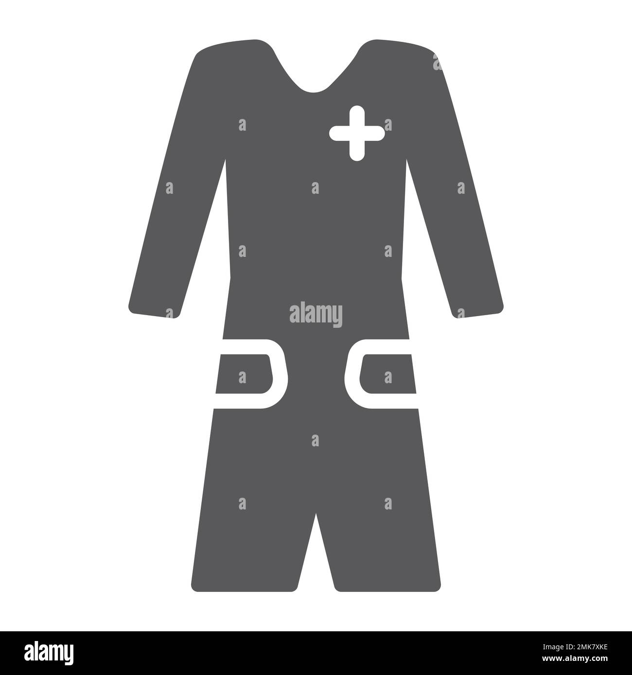 Medical gown glyph icon, clothes and medicine, medical robe sign