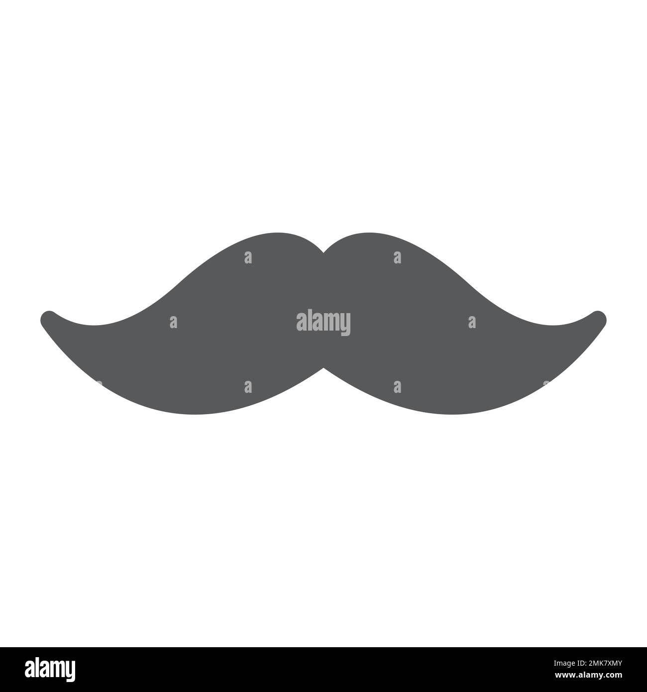 Mustache glyph icon, barber and hairstyle, moustache sign, vector