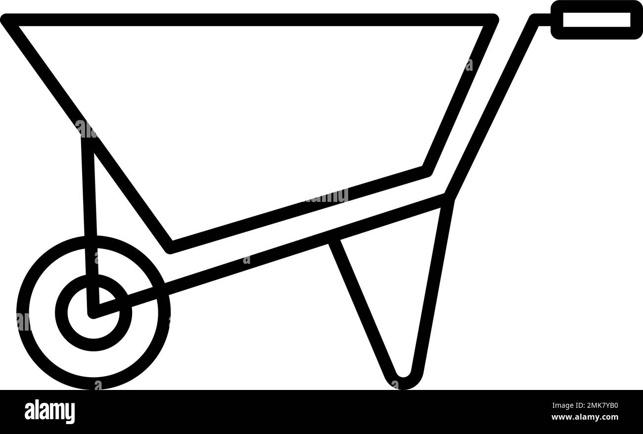 Construction, tool, wheelbarrow vector icon on transparent background