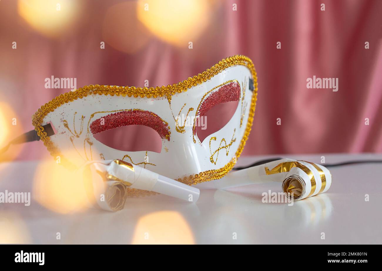 Festive Fast Mask Festive face mask for carnival celebration, background. Mardi Gras ...