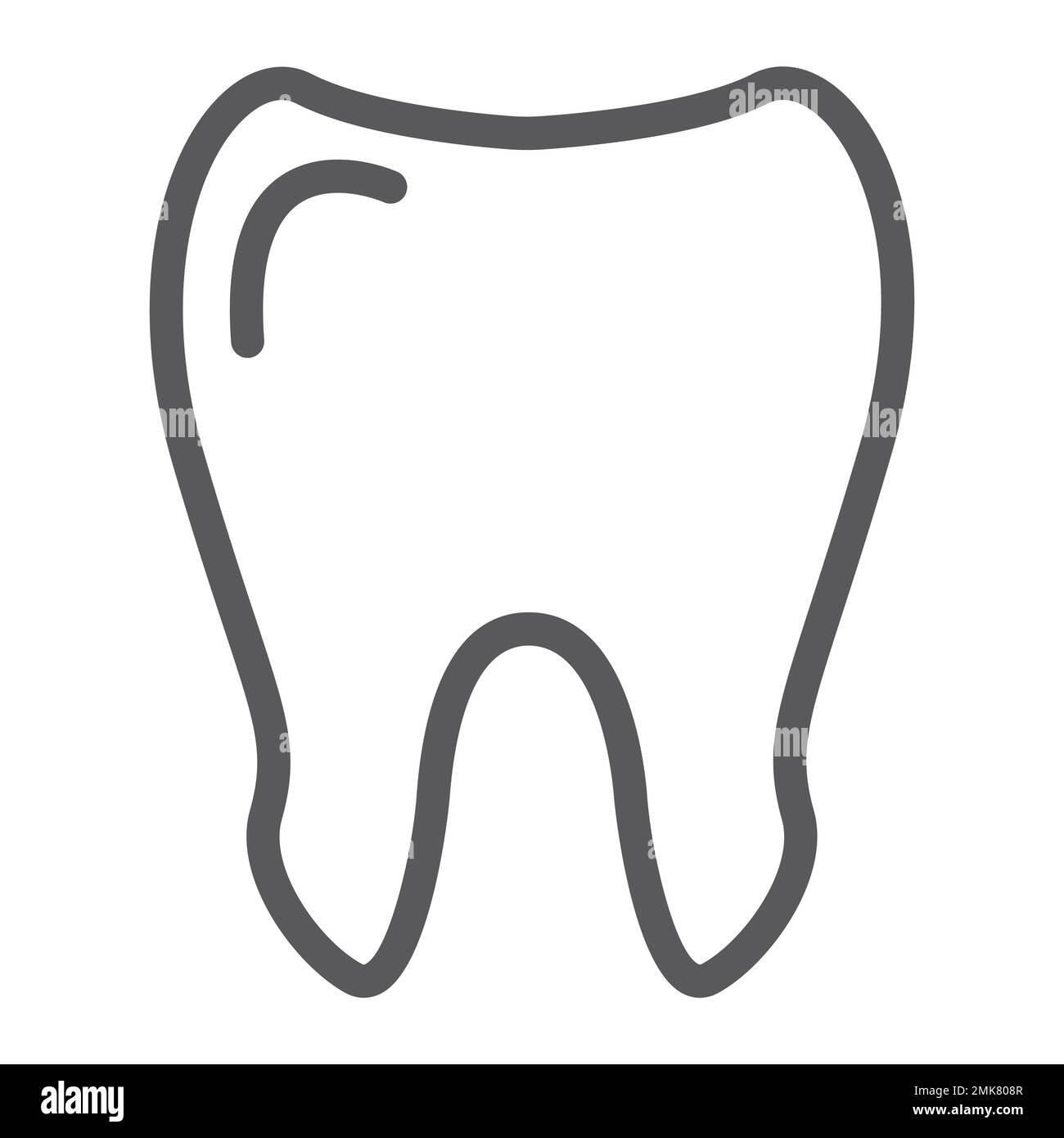 Tooth line icon, medicine and dentist, dental sign, vector graphics, a ...