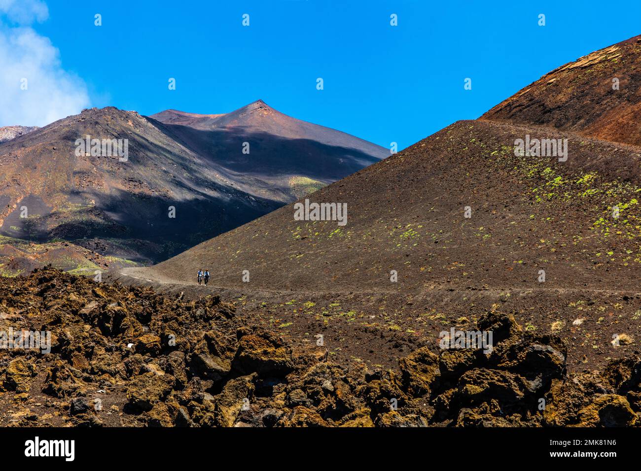 Silvestri Mountains, hike at Rifugio Sapienza, Aetna with four summit craters is the highest active volcano in Europe at 3357 metres, Aetna, Sicily Stock Photo