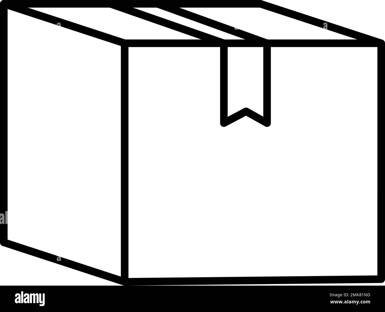 Box, carton, delivery vector icon on transparent background. Outline ...