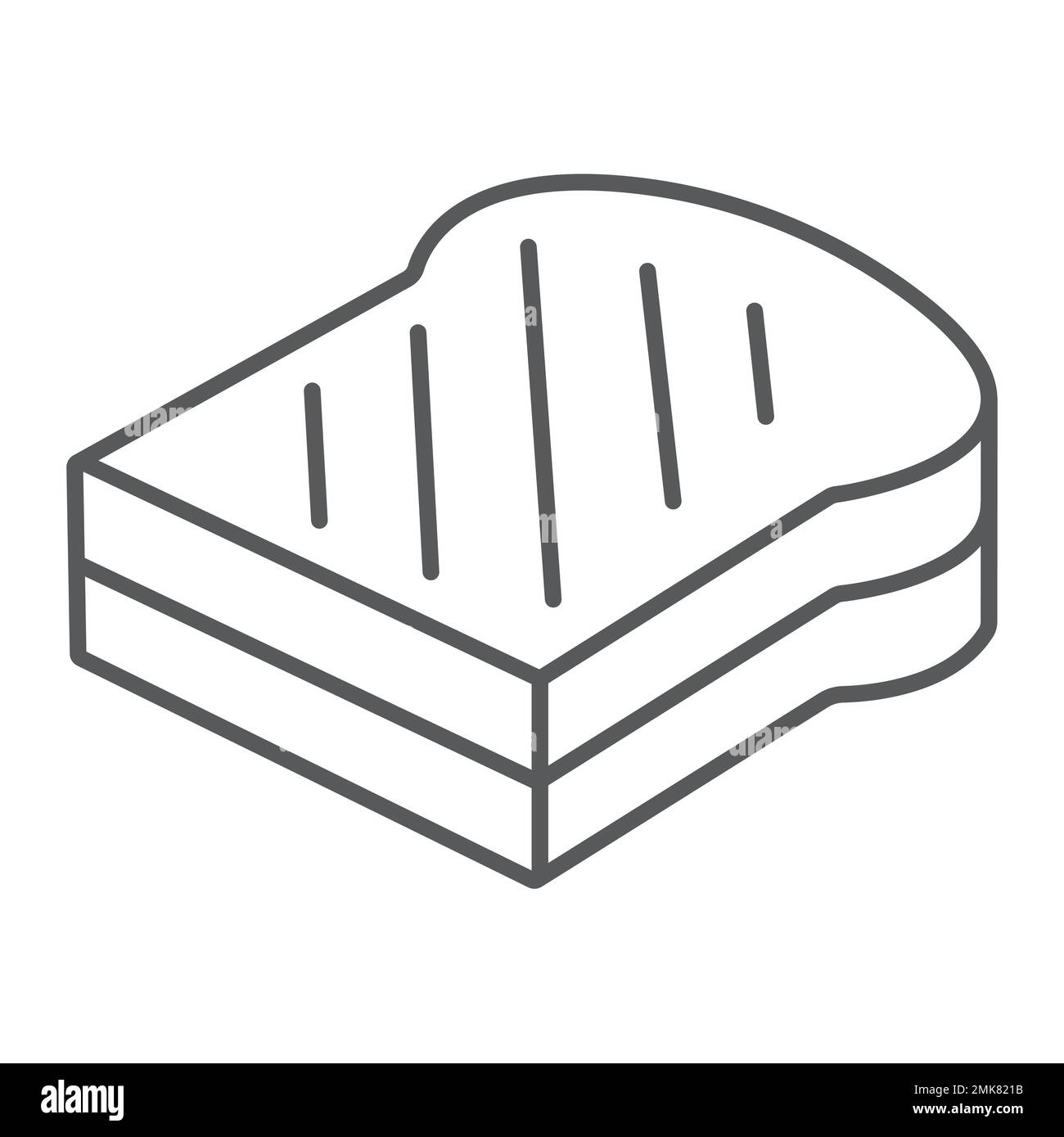 Sandwich thin line icon, food and bread, fast food sign, vector ...