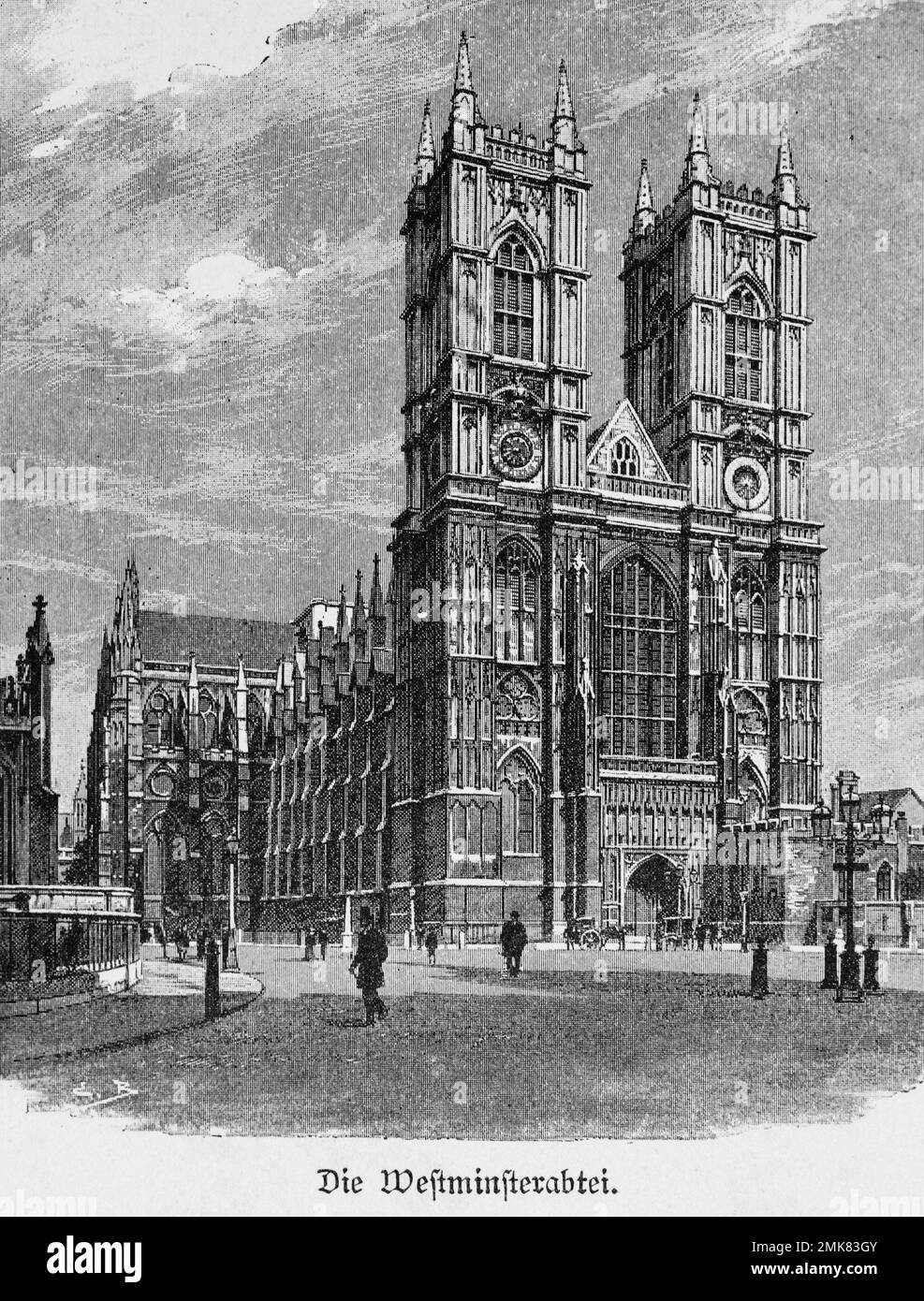 Westminster Abbey, London, historical illustration, wood engraving, 19th century Stock Photo
