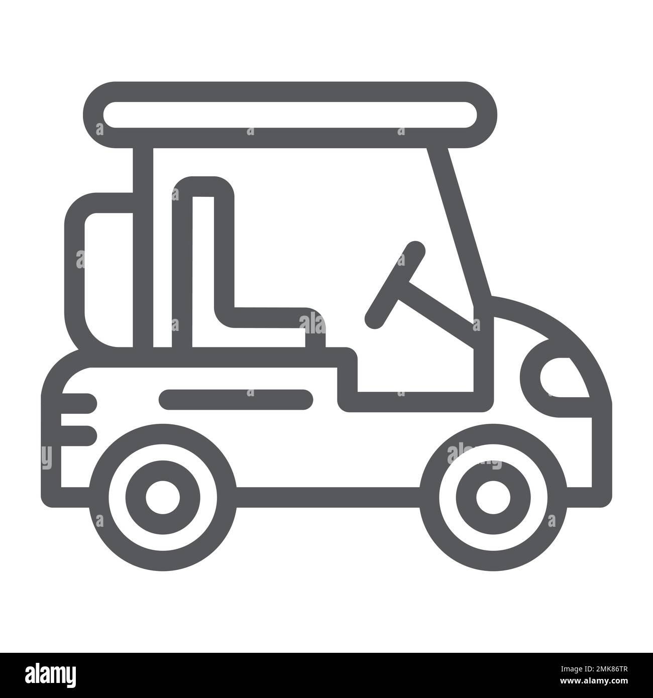 Golf cart line icon, transportation and auto, golf car sign, vector