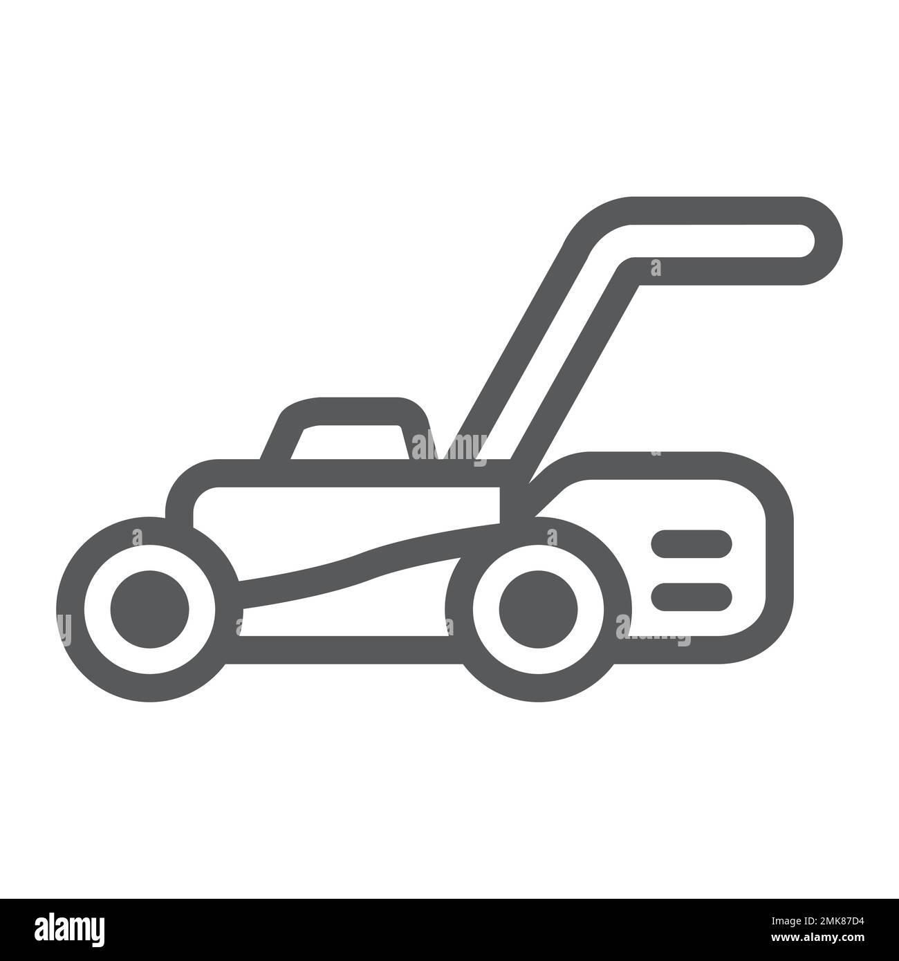 Lawn mover line icon, equipment and garden, cutter sign, vector graphics, a linear pattern on a white background, eps 10. Stock Vector