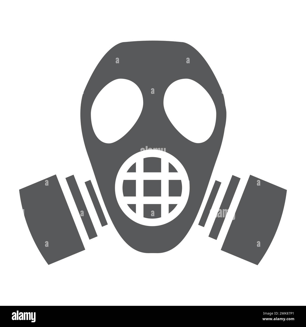Radiation mask glyph icon, defense and respirator, gas mask sign