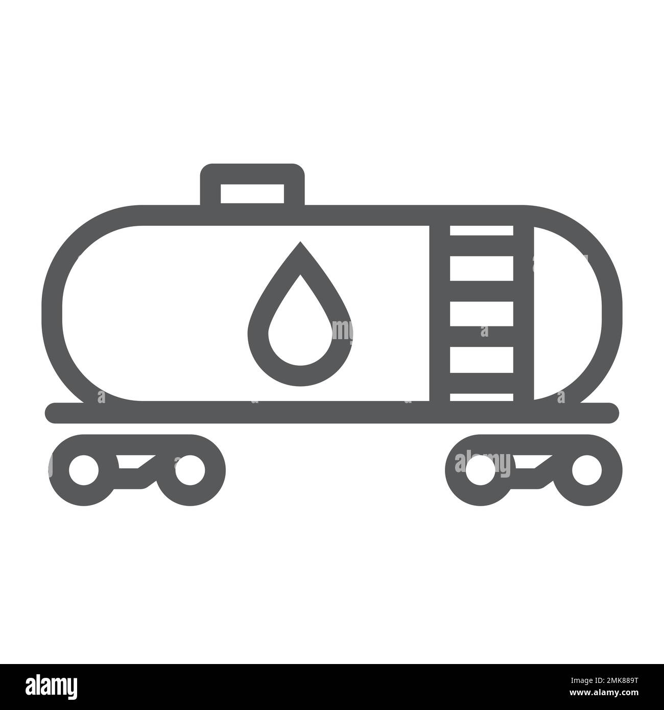 Fuel tank line icon, gasoline and barrel, gas canister sign, vector