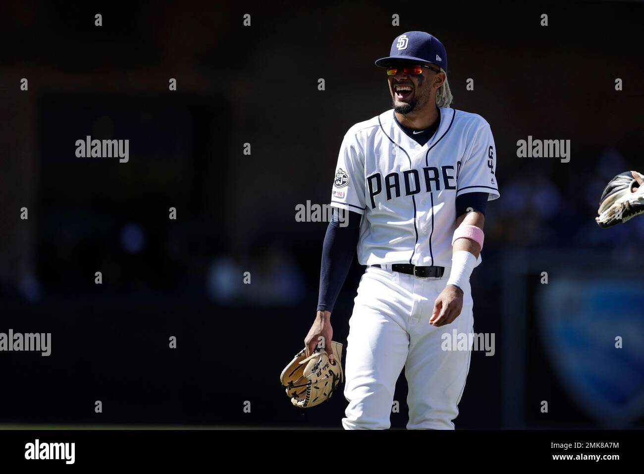San Diego Padres shortstop Fernando Tatis Jr. (23) in the first inning of a  baseball game Wednesday, June 16, 2021, in Denver. (AP Photo/David  Zalubowski Stock Photo - Alamy