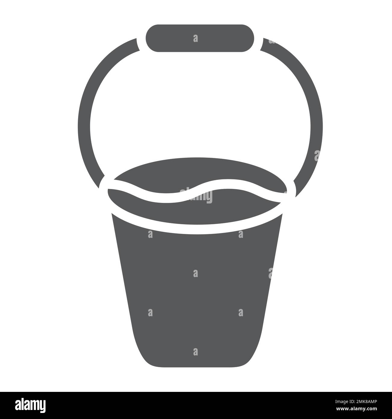 Bucket glyph icon, tool and farm, container sign, vector graphics, a ...