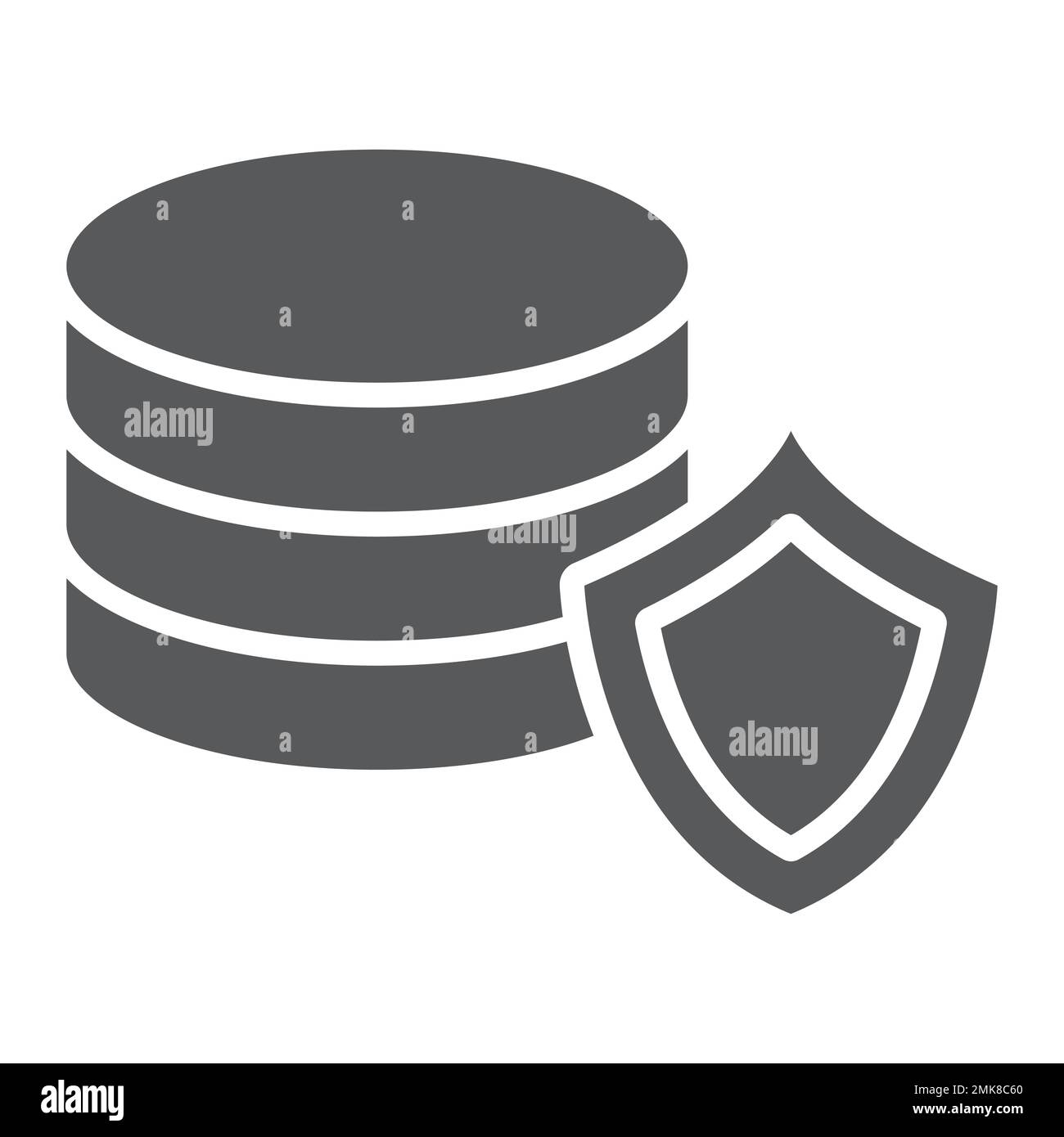 Data protection glyph icon, privacy and security, server protection sign, vector graphics, a solid pattern on a white background, eps 10. Stock Vector