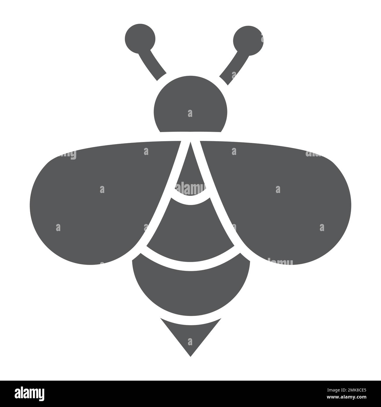 Bee glyph icon, animal and honey, insect sign, vector graphics, a solid ...