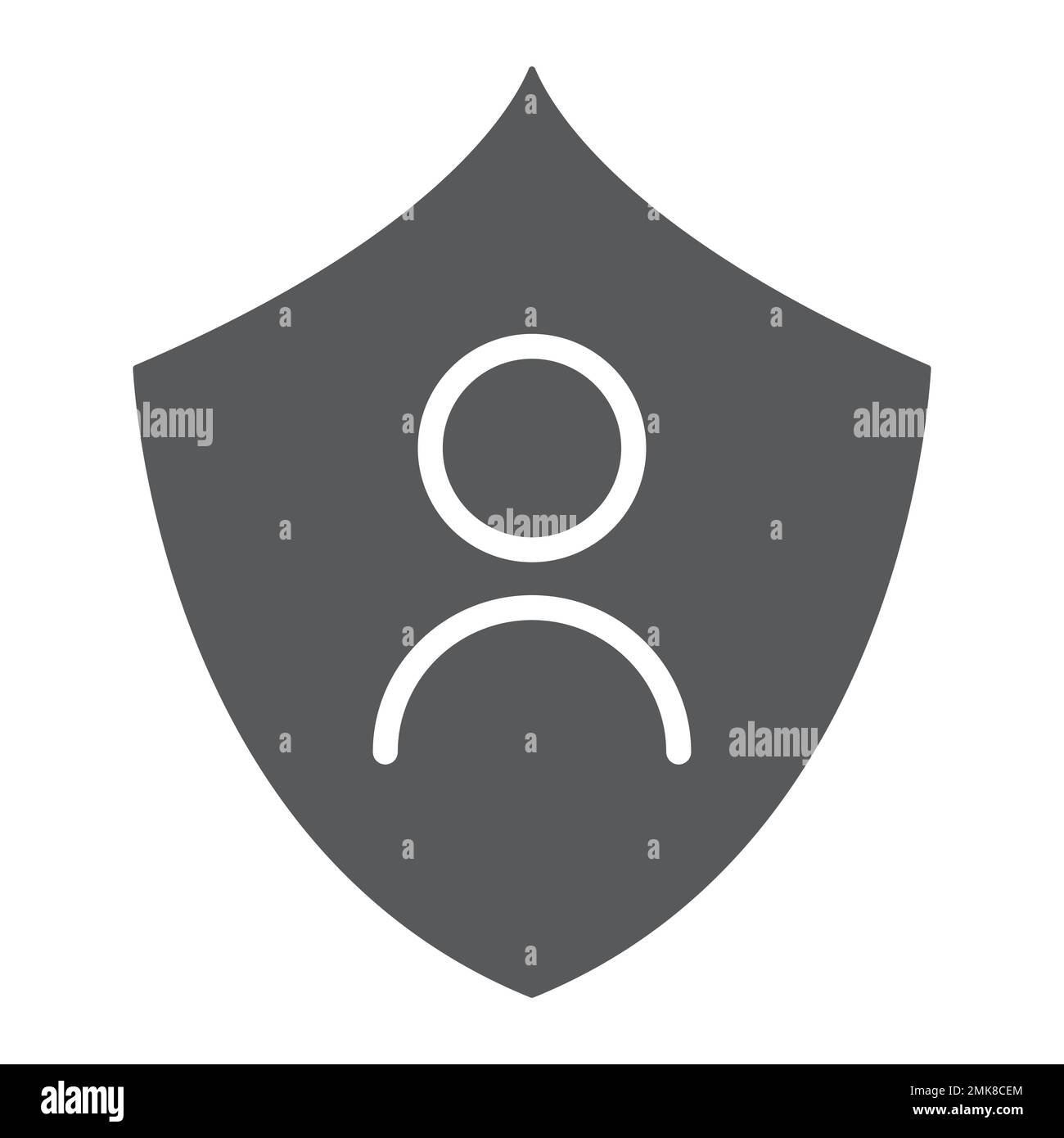 Personal protection glyph icon, privacy and security, data protection sign, vector graphics, a solid pattern on a white background, eps 10. Stock Vector
