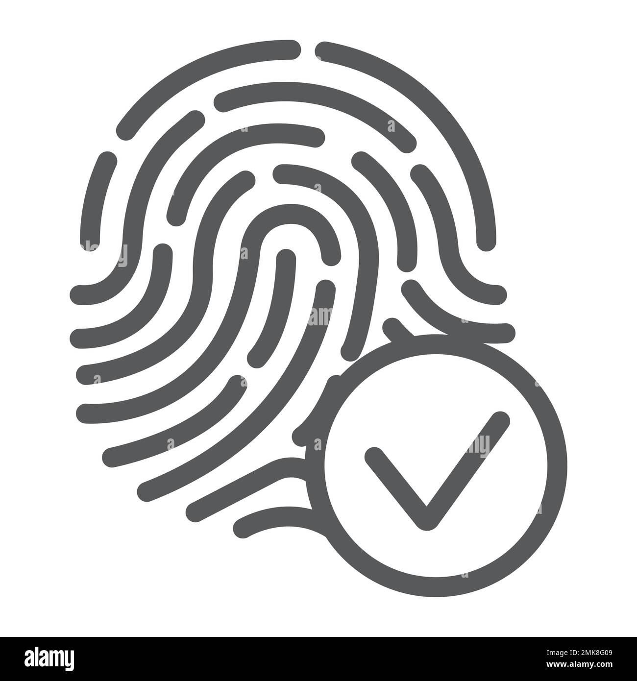 Biometrix line icon, scanner and biometric, fingerprint sign, vector