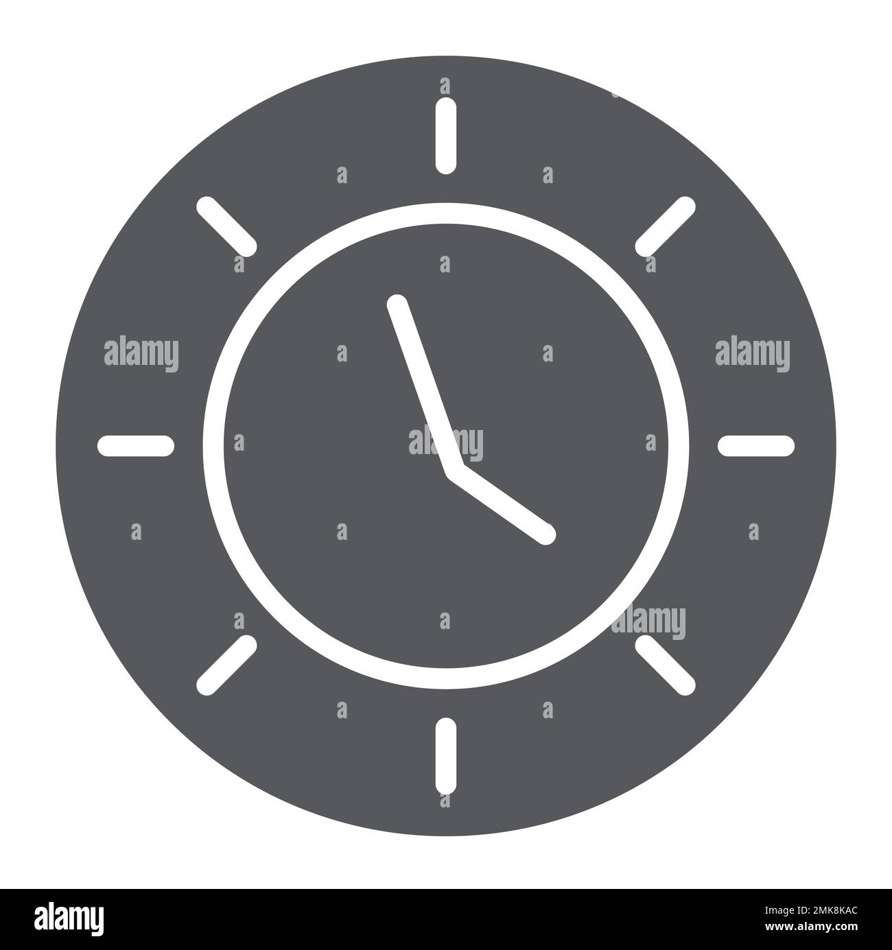 Clock glyph icon, watch and hour, time sign, vector graphics, a solid pattern on a white background, eps 10. Stock Vector