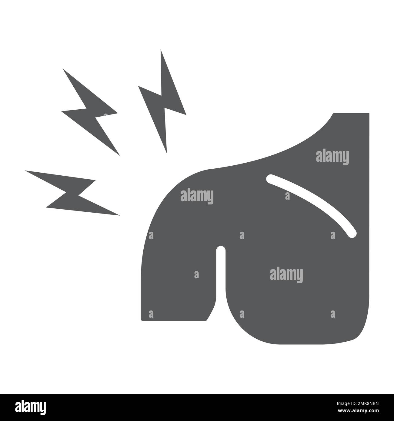 Shoulder pain glyph icon, body and injure, shoulder ache sign, vector graphics, a solid pattern