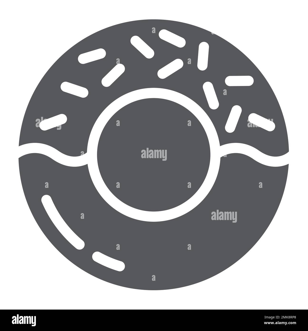 Donut glyph icon, delicious and food, cake sign, vector graphics, a ...