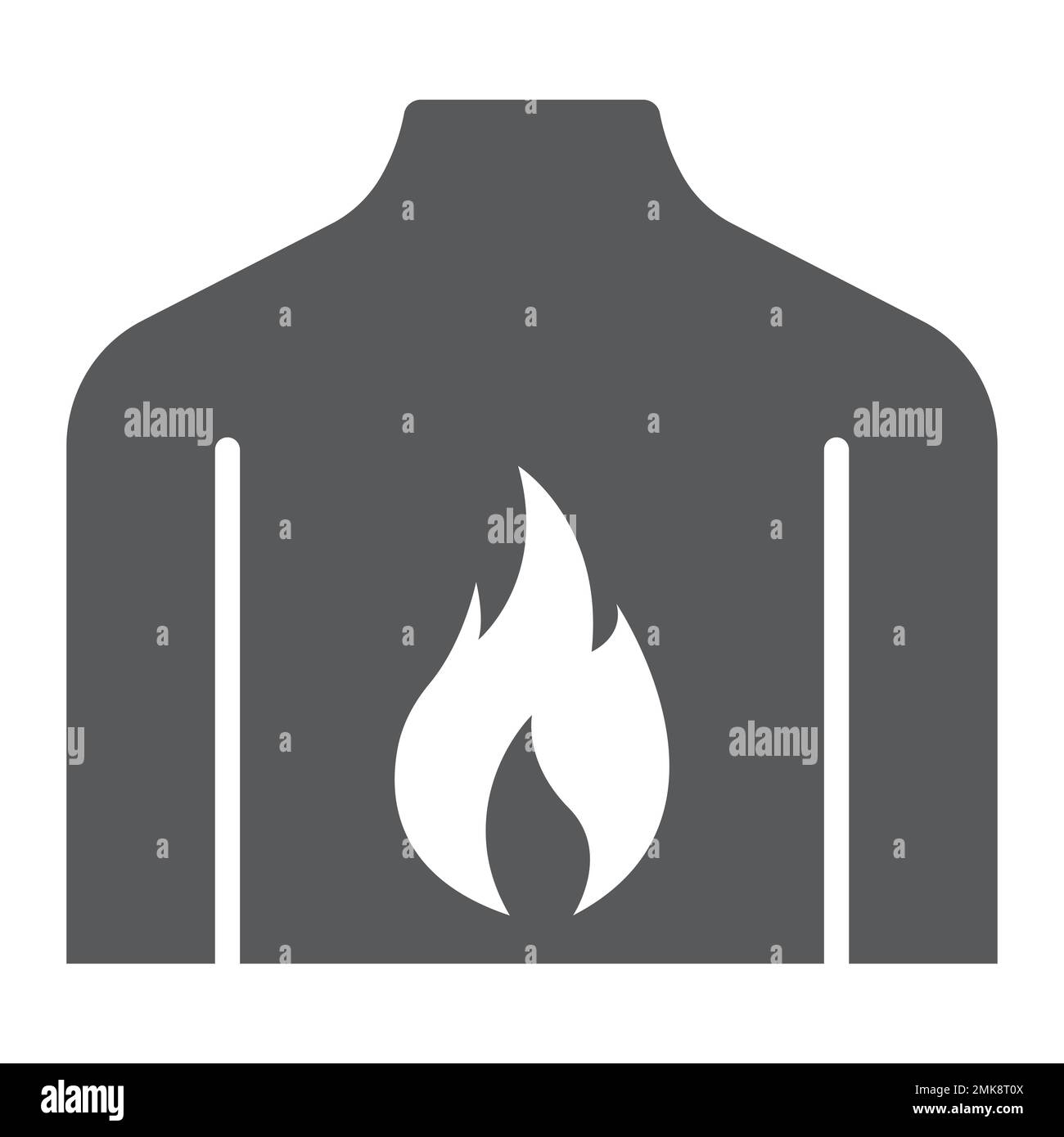 Chest pain glyph icon, body and pain, heartburn sign, vector graphics
