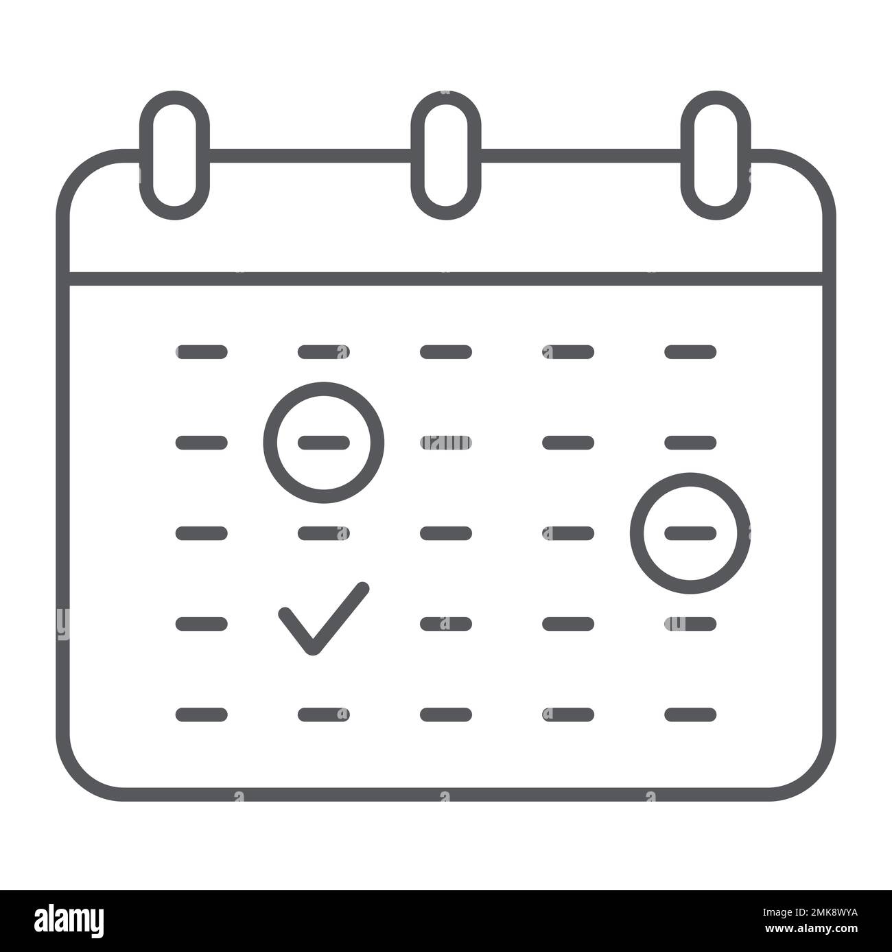 Important date thin line icon, month and day, calendar sign, vector