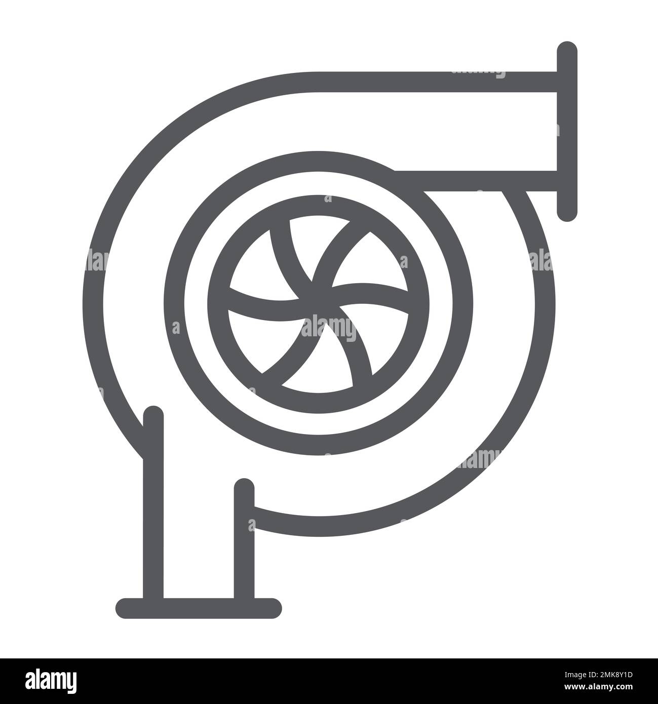 Car turbine line icon, auto and part, car detail sign, vector graphics ...