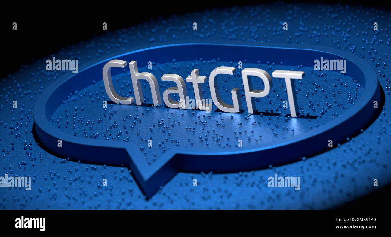 ChatGPT Artificial Intelligence Chatbot Technology, ChatGPT OpenAI Conversation Automation Stock Photo