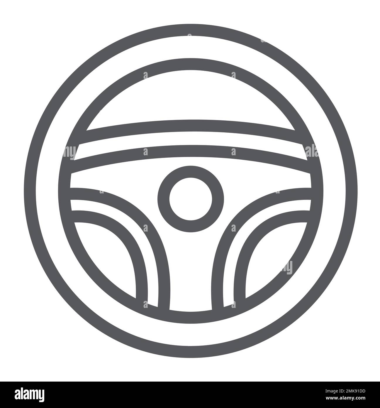 Steering wheel line icon, auto and drive, car part sign, vector