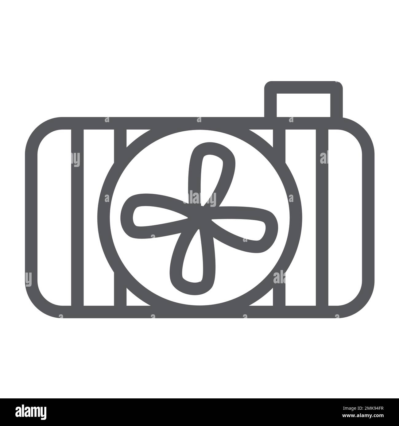 Car radiator line icon, auto and part, cooling system sign, vector graphics, a linear pattern on a white background, eps 10. Stock Vector
