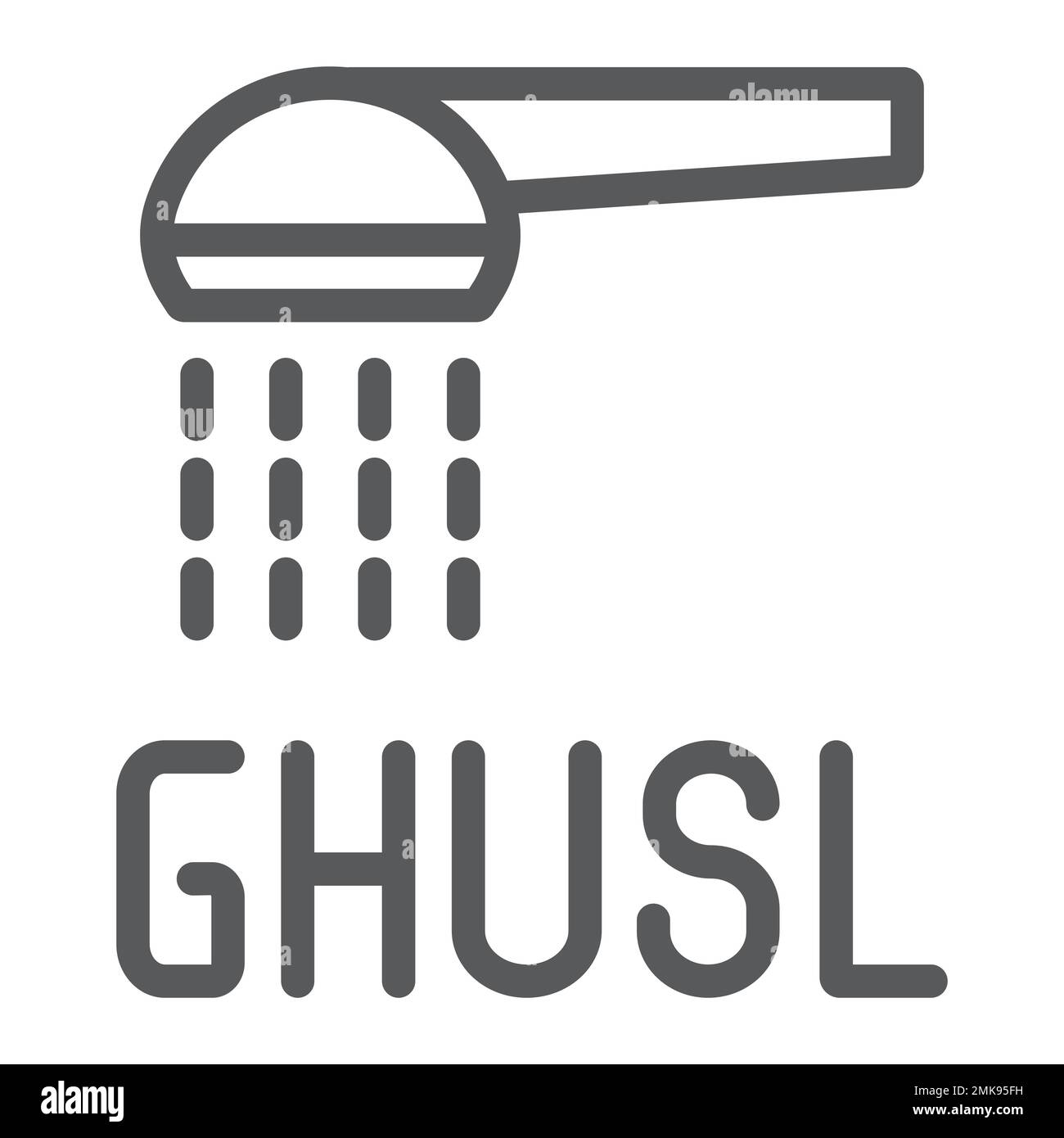 Ghusl line icon, hygienic and islam, arabic shower sign, vector graphics, a linear pattern on a