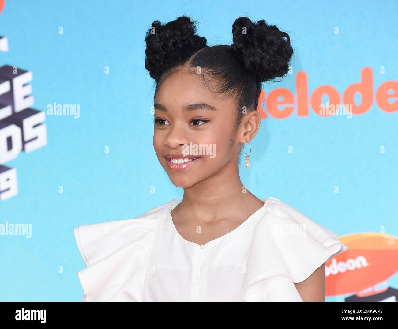Akira Akbar arrives at the Nickelodeon Kids' Choice Awards on Saturday