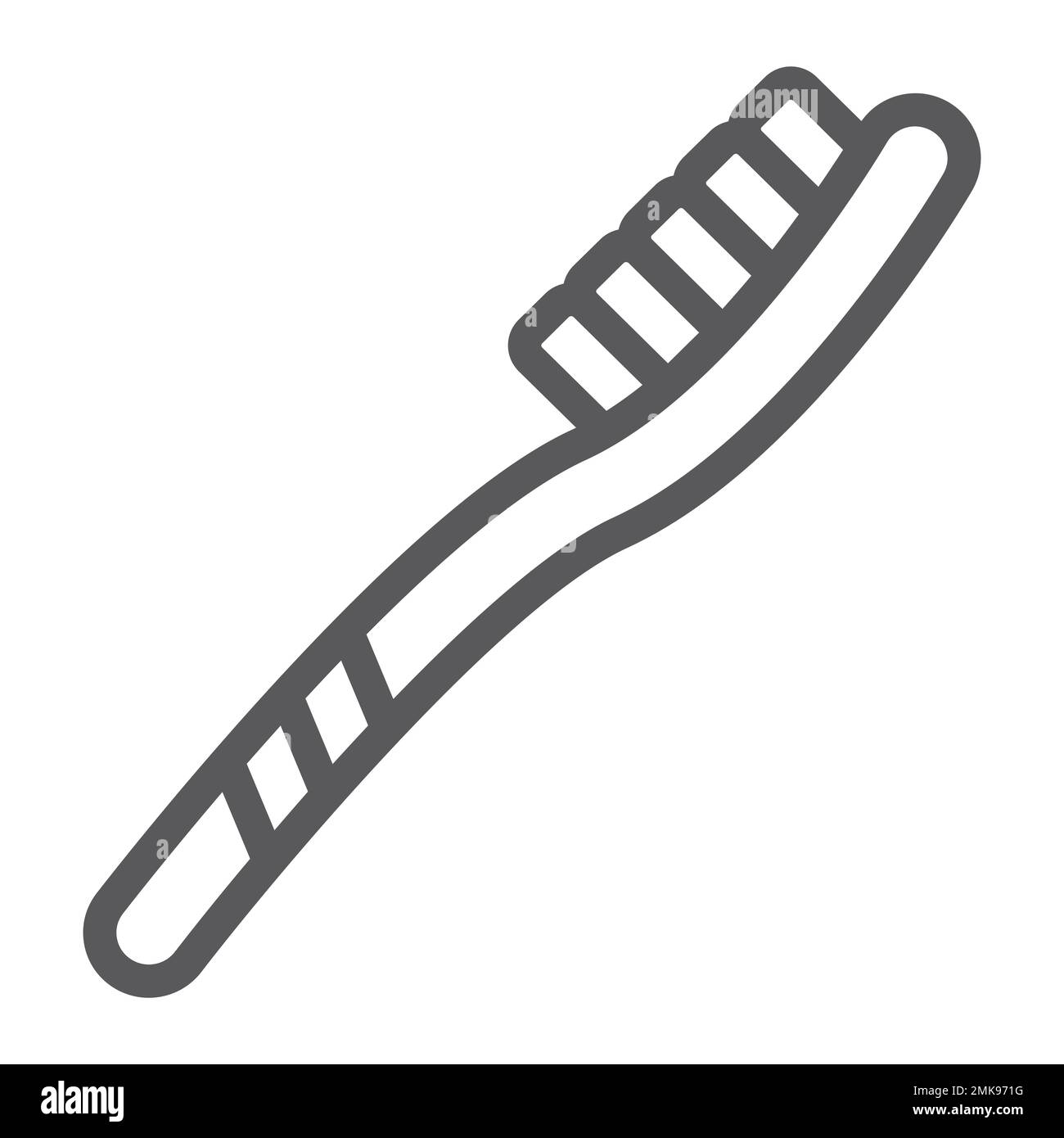 Toothbrush line icon, dental and teeth, bristle sign, vector graphics ...