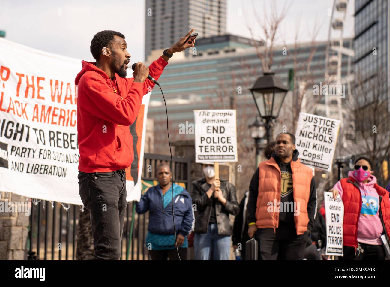Atlanta, Georgia, USA. 28th Jan, 2023. Protesters denouncing police ...