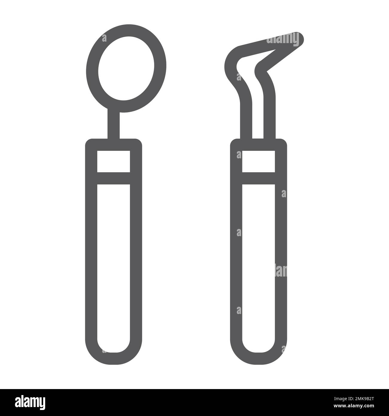 Dental tools line icon, stomatology and dentist, dentistry equipment ...