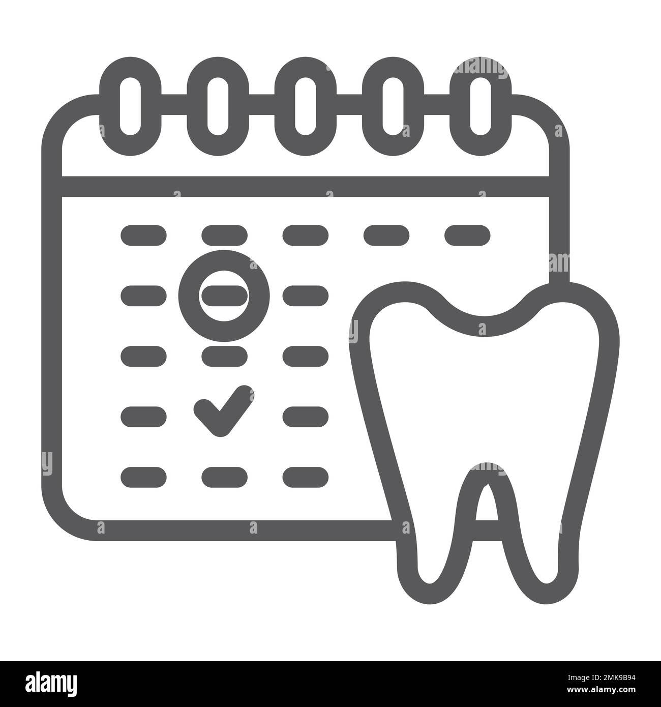 Dentist appointment line icon, schedule and dental, calendar sign