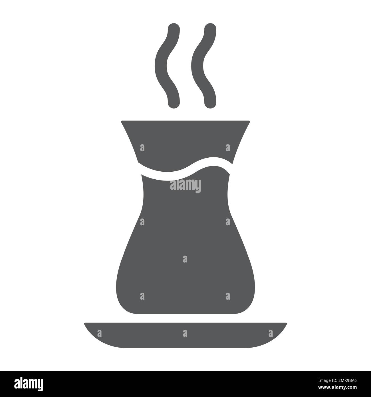 Turkish tea glyph icon, arab and drink, east tea cup sign, vector ...