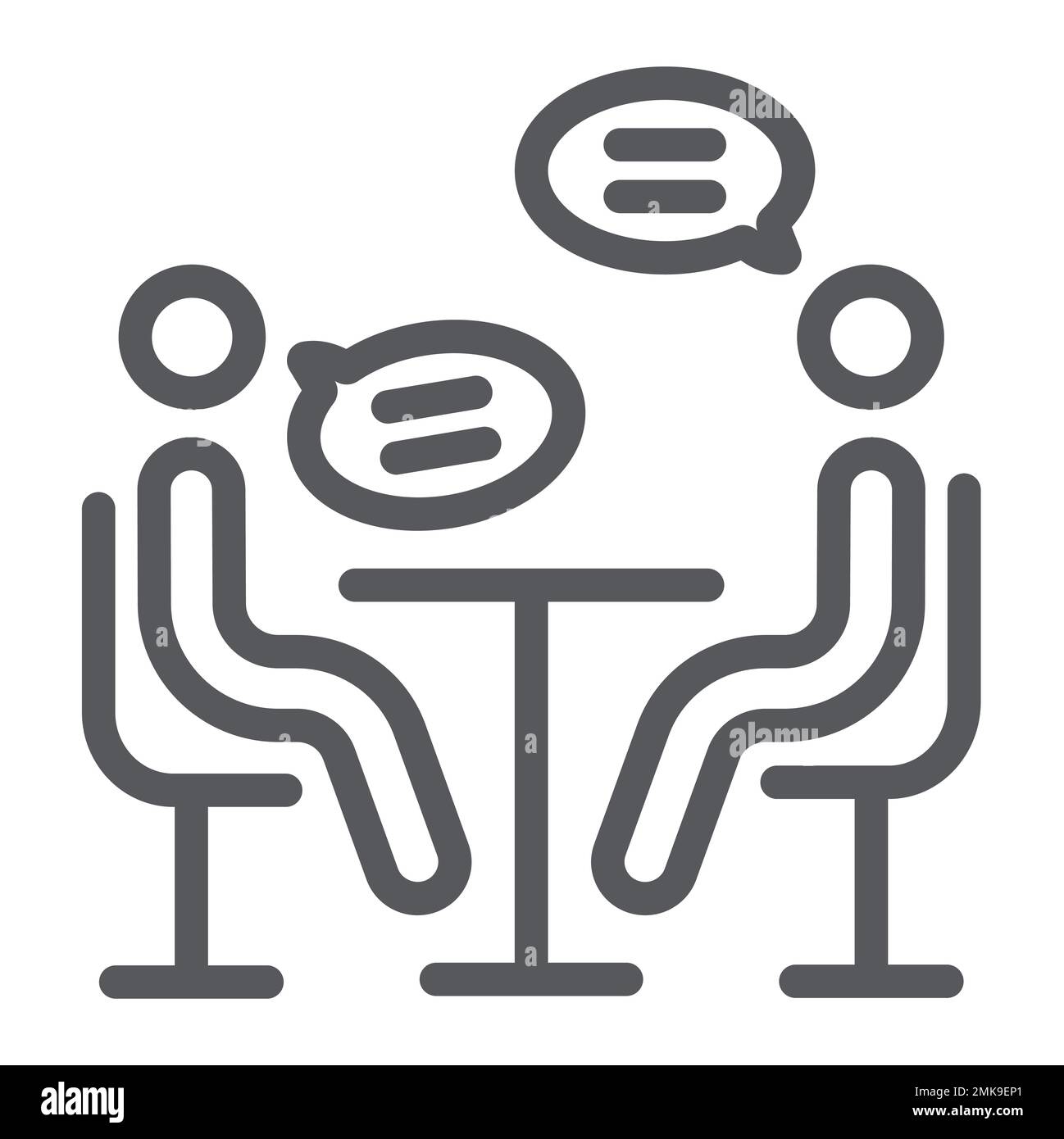 Interview line icon, conference and meeting, discussion sign, vector ...