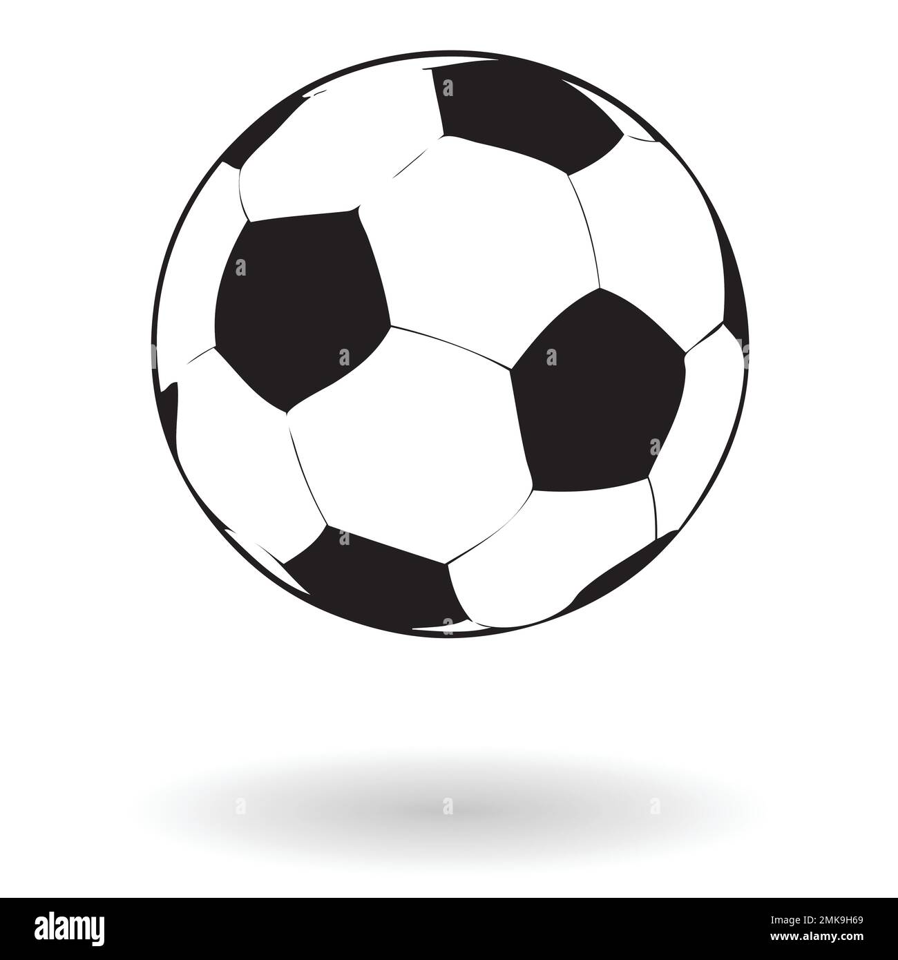 Football (soccer) ball icon with shadow over white background vector illustration. Sportclub logo concept Stock Vector