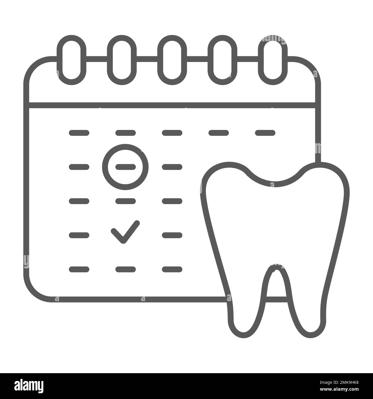 Dentist appointment thin line icon, schedule and dental, calendar sign
