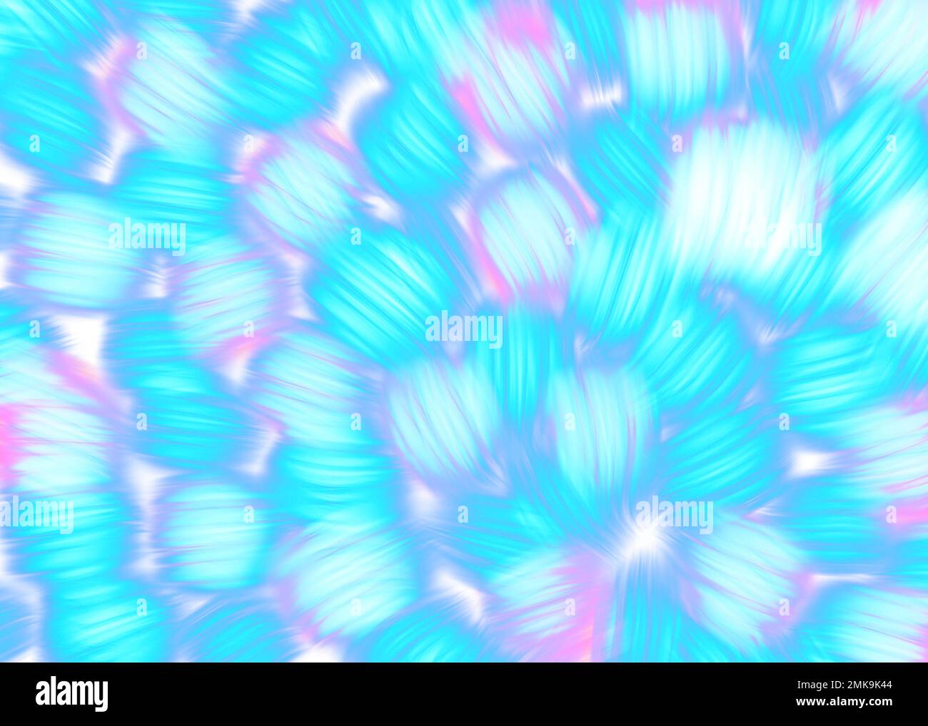 Colorful neon psychedelic background made of interweaving curved brushstrokes shapes.  Stock Photo