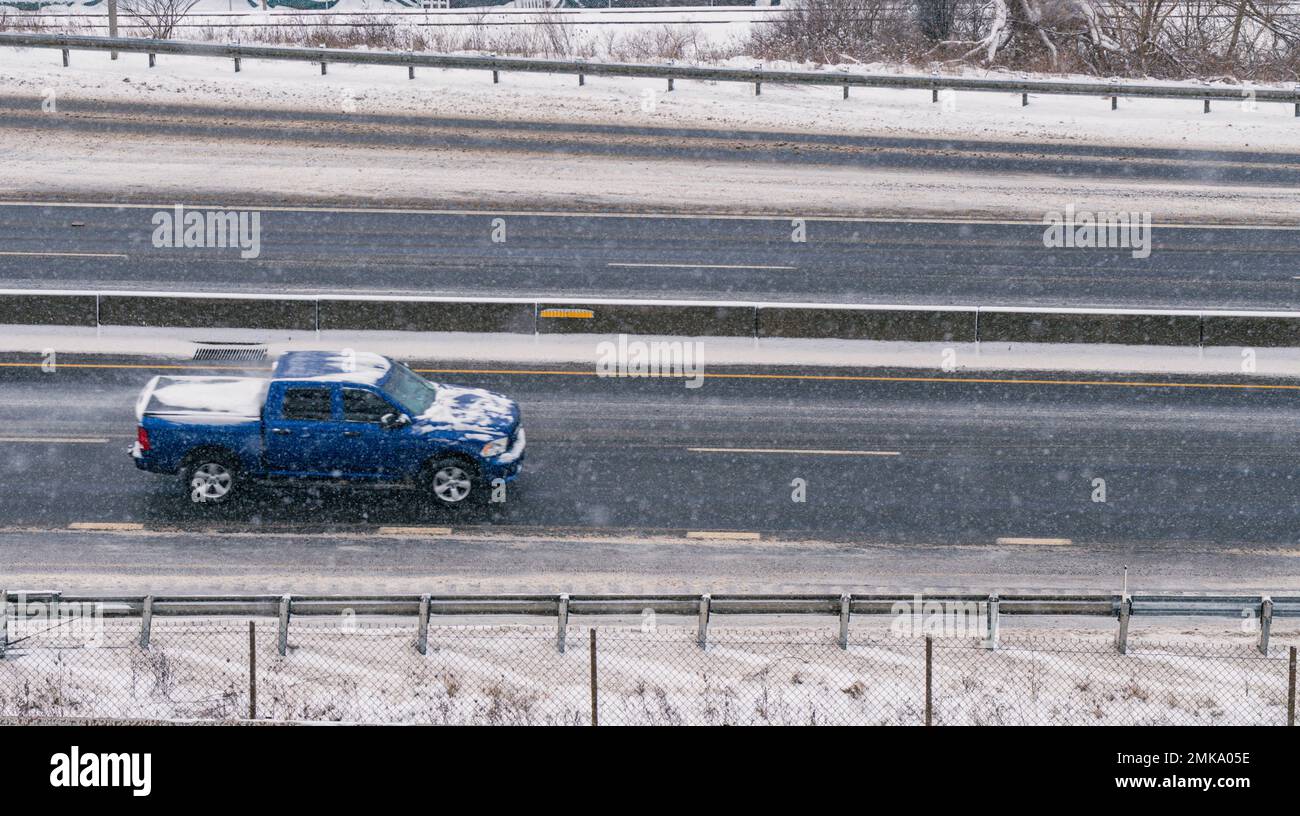 Winter valley town highway cars transport copy space backgrounds